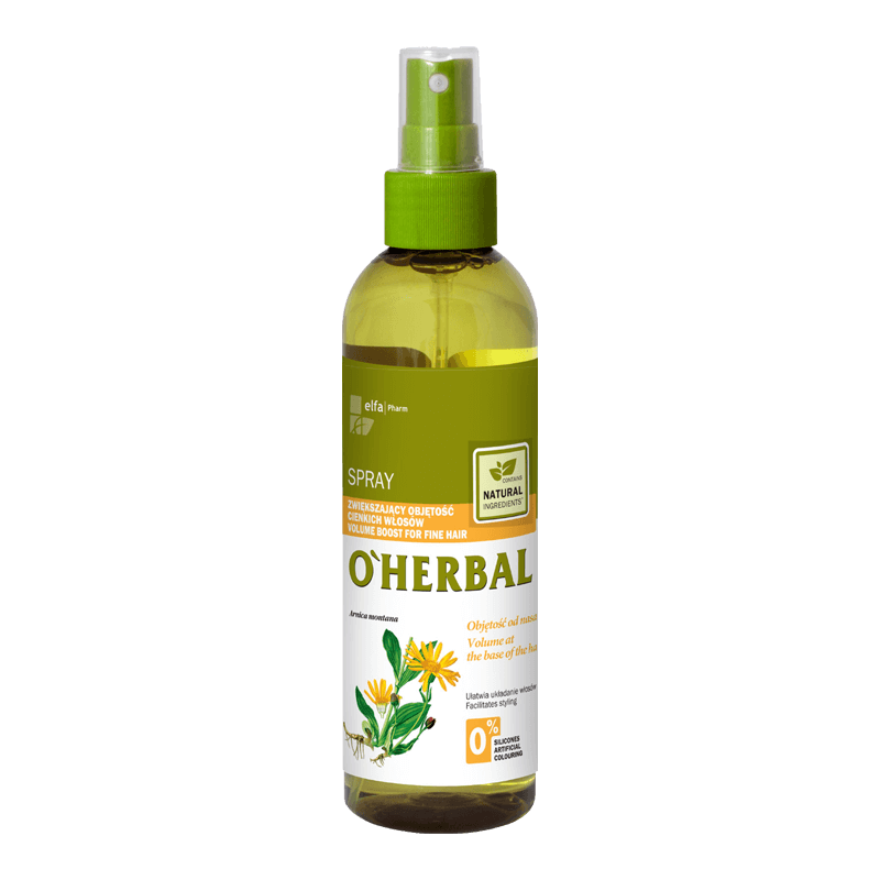 Spray zwiększający objętość cienkich włosów z ekstraktem z arniki O'Herbal 200ml