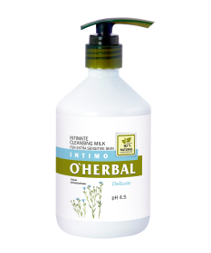 Oczyszczające mleczko do higieny intymnej dla bardzo wrażliwej skóry z ekstraktem z lnu  - 500ml