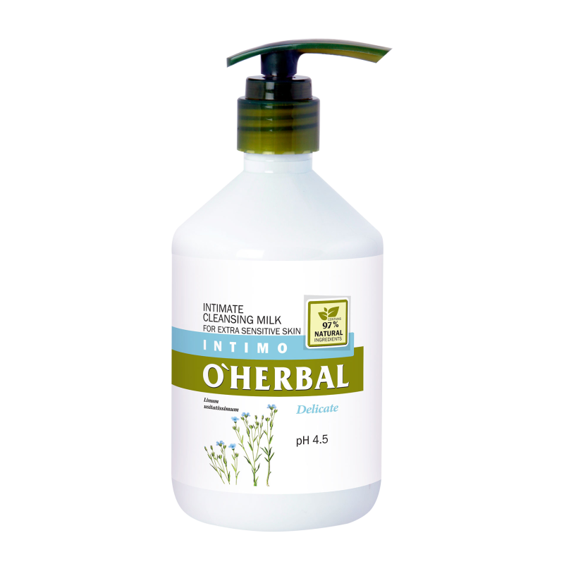 Oczyszczające mleczko do higieny intymnej dla bardzo wrażliwej skóry z ekstraktem z lnu  - 500ml