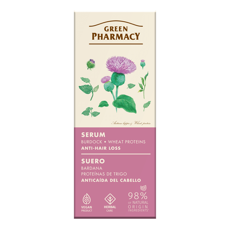 Serum przeciw wypadaniu włosów łopian białka pszenicy Green Pharmacy 100ml