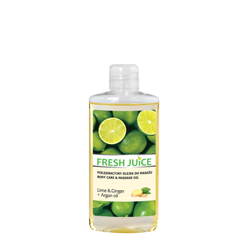 Olejek do ciała i masażu. Limonka, imbir i olej arganowy - 150 ml